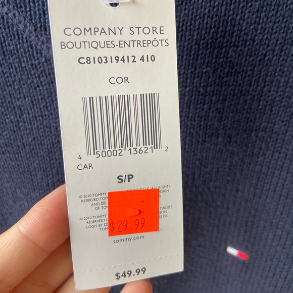 Tommy Hilfiger navy knit crewneck sweater NWT - Picture 6 of 6